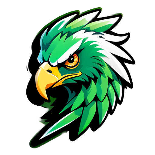 create an gaming logo of a green eagle sticker