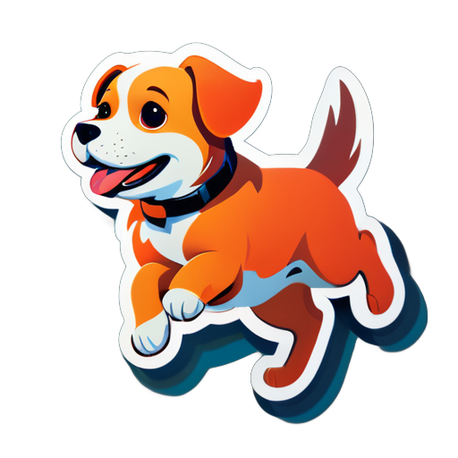 Dog is flying  sticker