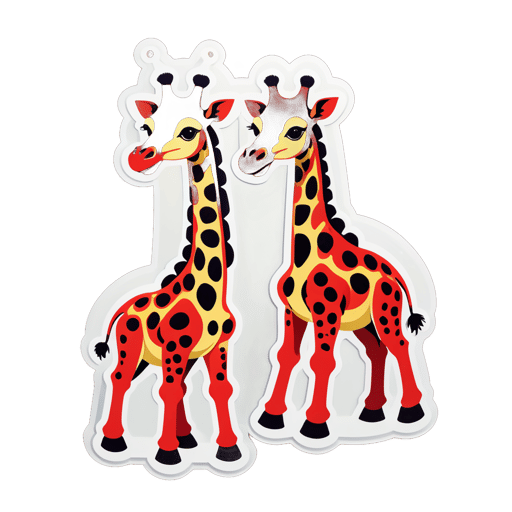 Girafes écarlates dodues sticker