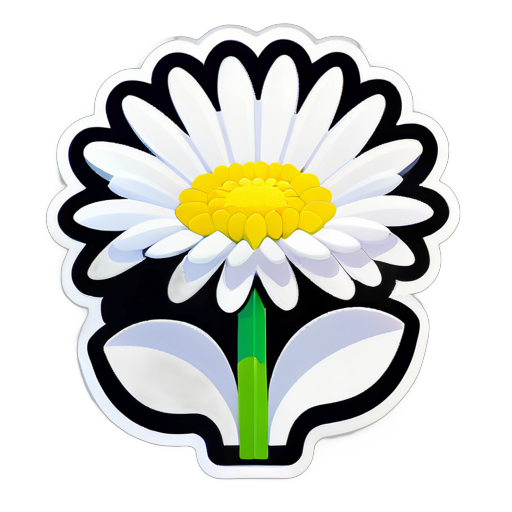 Flores de margarita blancas de dibujos animados sticker