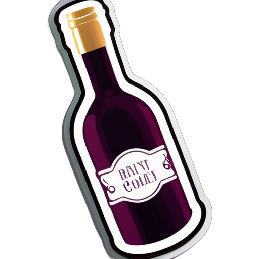 Red wine bottle wedding stickers sticker