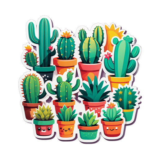 Cute Cactus Collection sticker