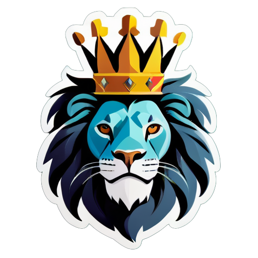 Lion with a king's crown sticker