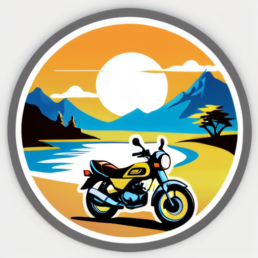 viaje en moto suzuki gn 125 paisajes
 sticker