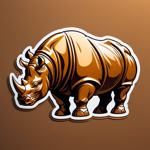 Voluminous Bronze Rhinos sticker