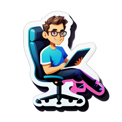 make a sticker like a software developer sit in chair sticker