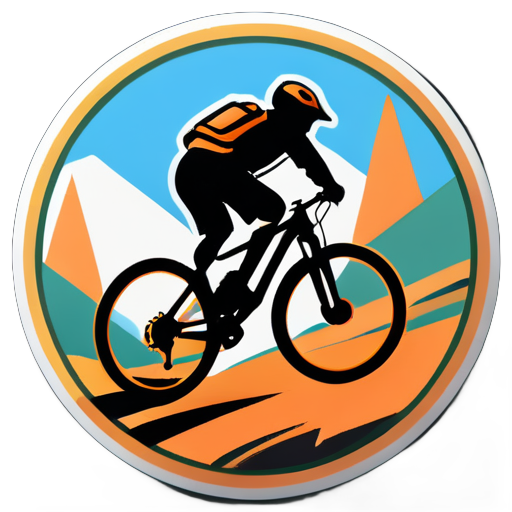 un logo con la palabra 'de charme' sobre bicicleta de montaña para un club de descenso sticker