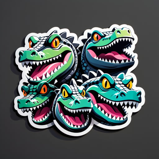 Kräftige Kohle-Krokodile sticker