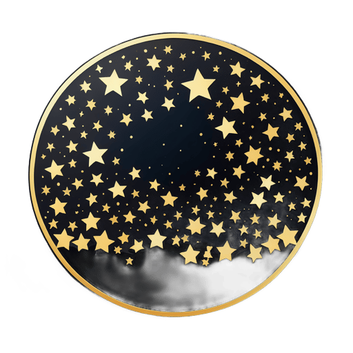 Black Night Sky with Shining Stars sticker