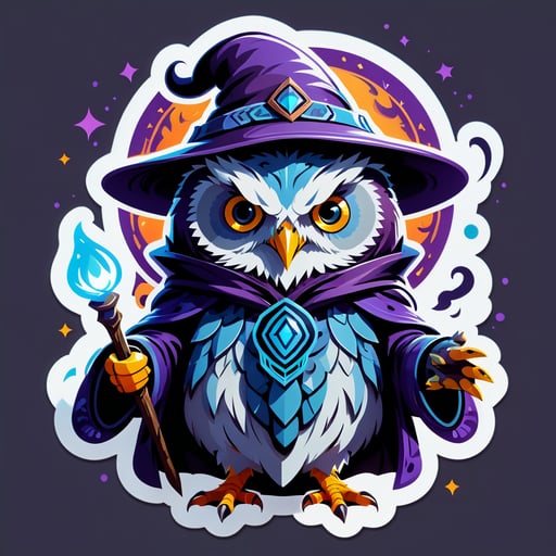 Mystérieux Mage Hibou sticker