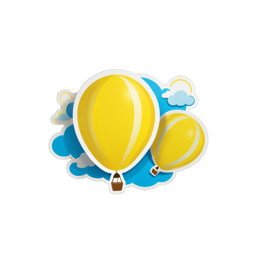 Gelber Ballon schwebt am Himmel sticker