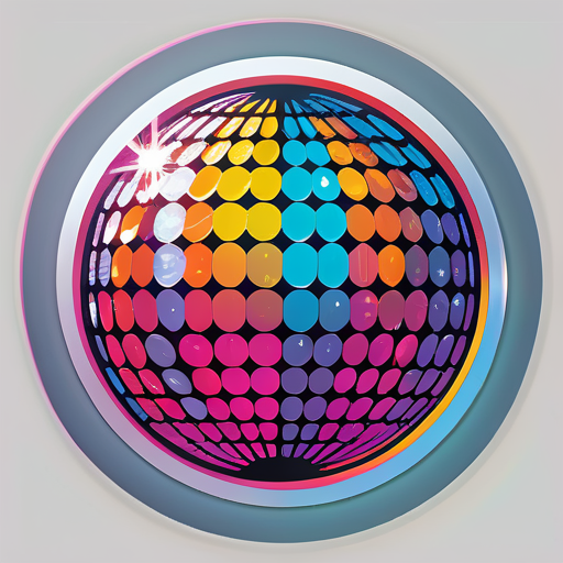 Shiny disco ball sticker