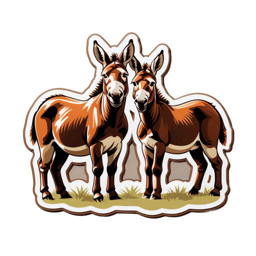 Burros robustos de cor umber sticker