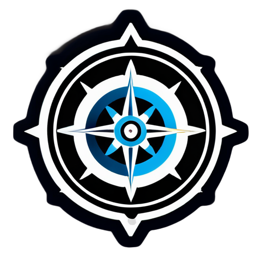 I need a logo of a compass and inside it has symbols of science, technology, engineering, and math sticker