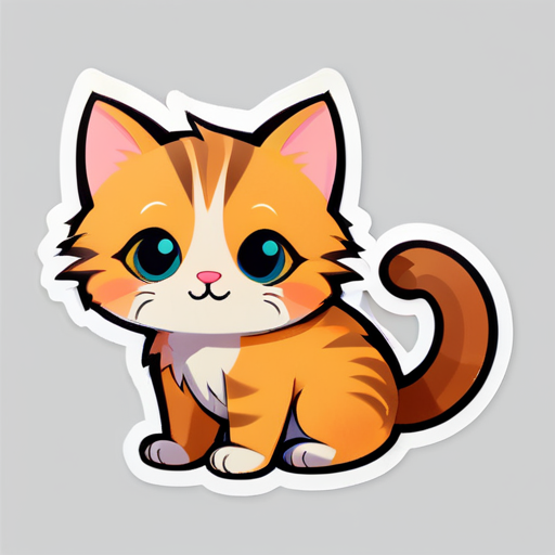 a cute little cat sticker sticker