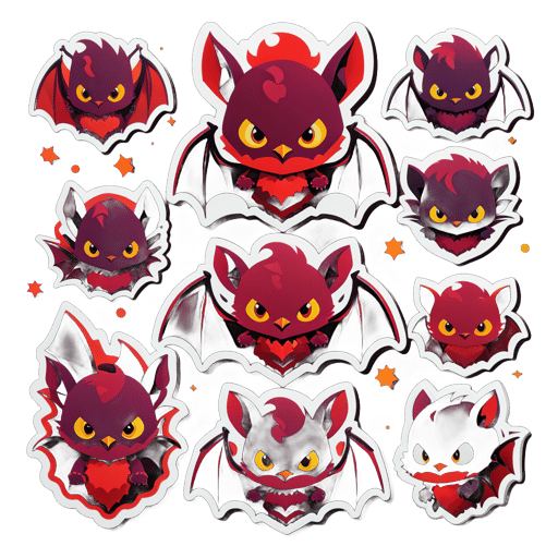 Chauve-souris grenat trapue sticker