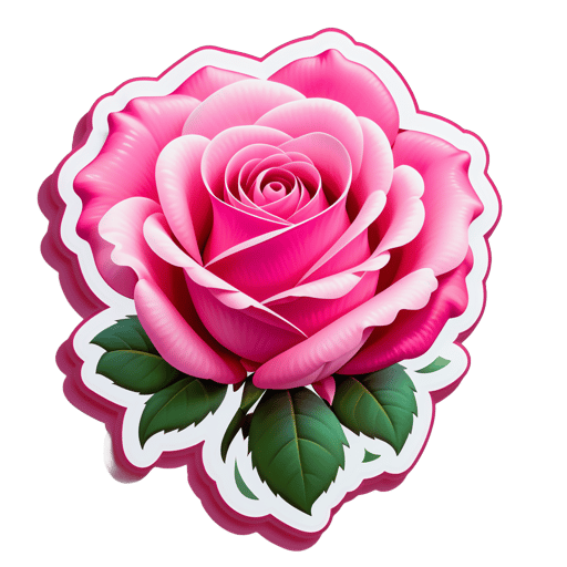 Pink Rose Unfurling at Dawn sticker