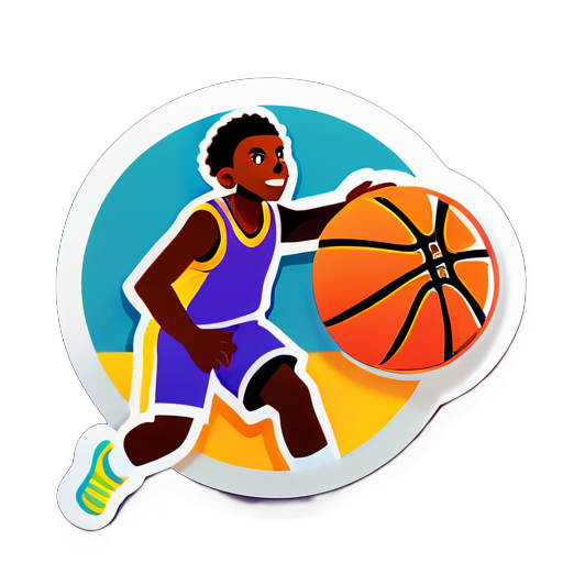 Decade, playing basketball sticker sticker