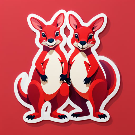 Kangurus Carmesins Rechonchudos sticker