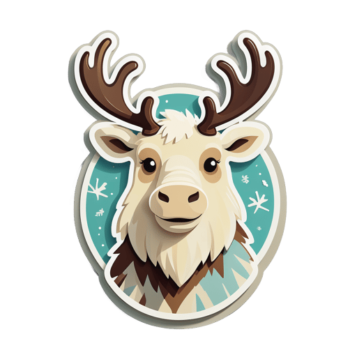 Moose de Marfil Grueso sticker