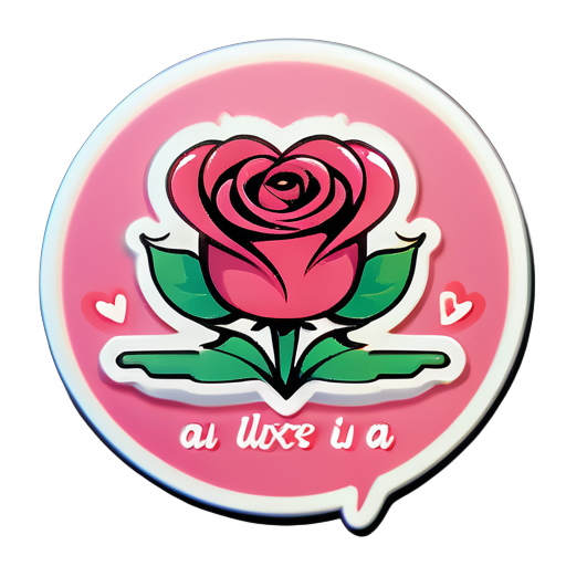 I need a rose with a heart flying and in the heart have a text that says Viviana I like you a lot sticker