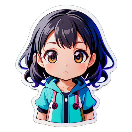 a cute anime girl sticker