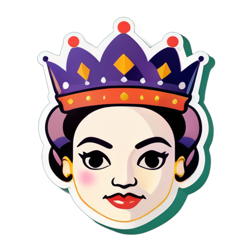 generate h queen face with crown in head sticker