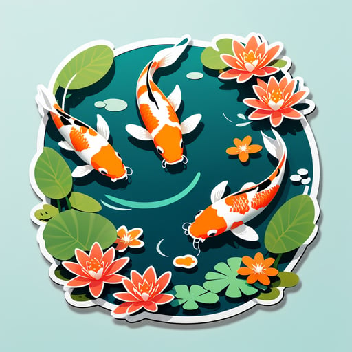 寧靜的錦鯉池 sticker