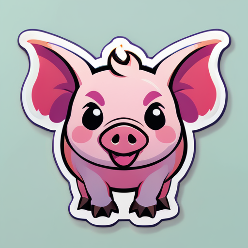 un cerdo con alas sticker