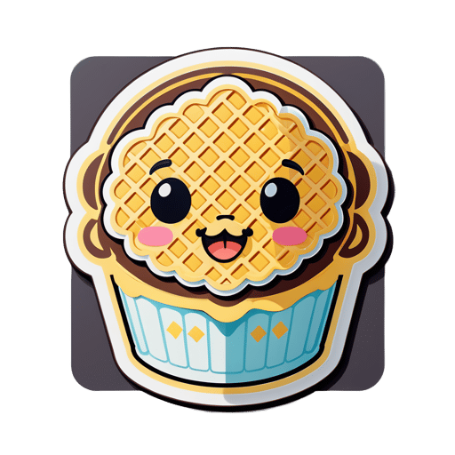 Waffle fofo sticker