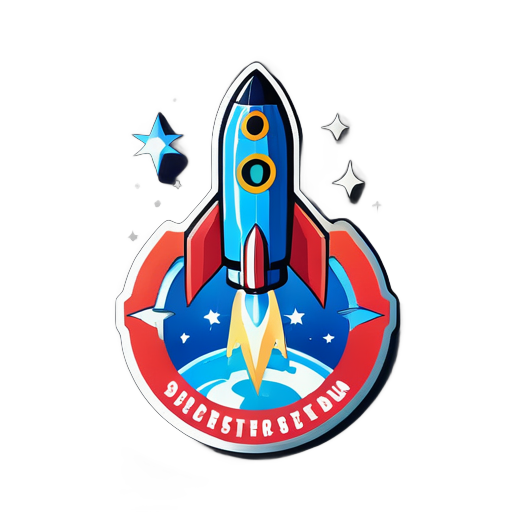 logo cho máy bay vũ trụ của máy chủ discord câu lạc bộ rocketry sticker