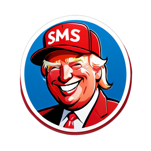 Donald Trump Smiling Wearing a red hat that says $MSS sticker