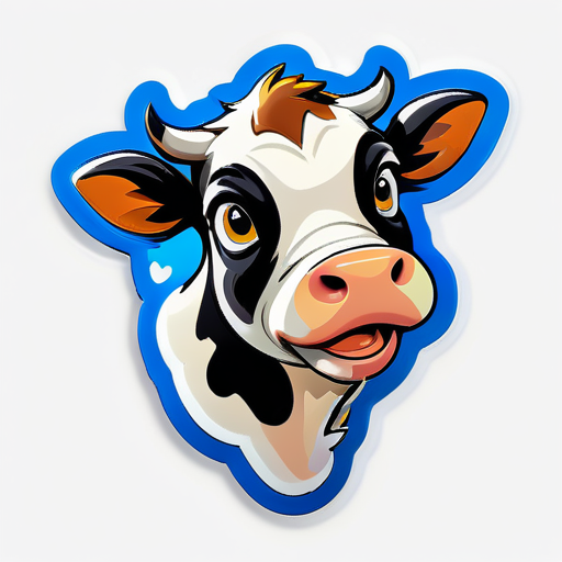 una vaca intenta volar sticker