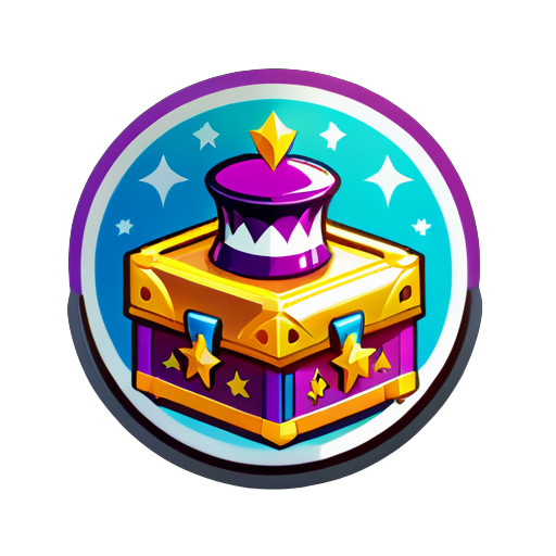 create a sticker "no rank just magic chest" sticker