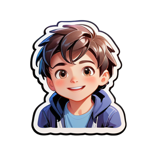 A beautiful boy saying great ! sticker