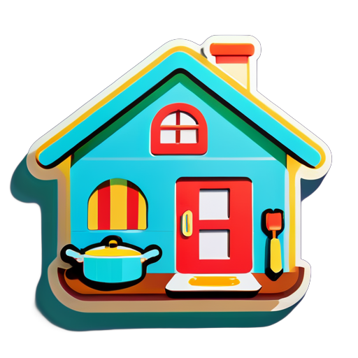 small house it's made of cooking things. sticker