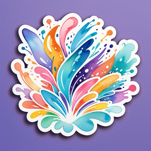 Éclaboussure d'aquarelle fantaisiste sticker