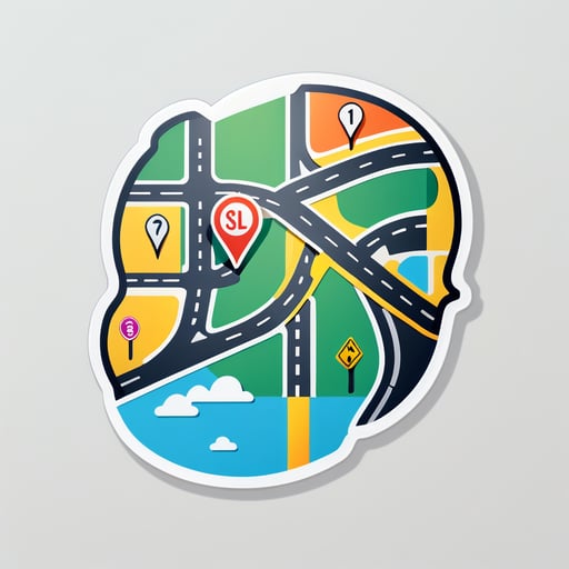 Mapa rodoviário sticker