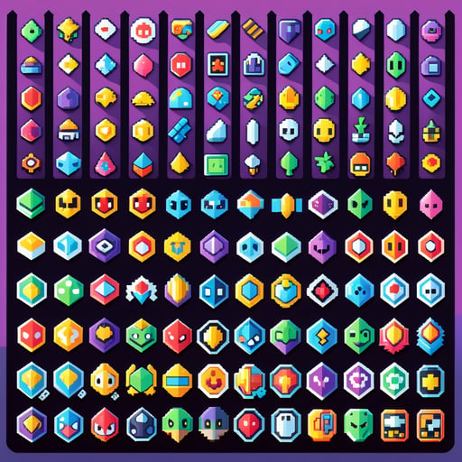 Pixelated Video Game Icons sticker