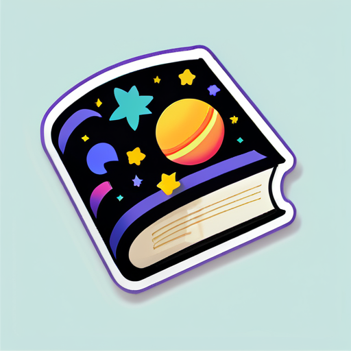 book and space sticker