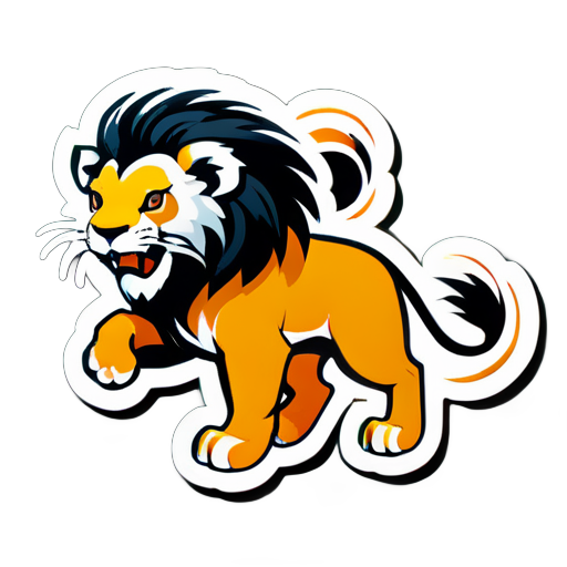 flying lion sticker