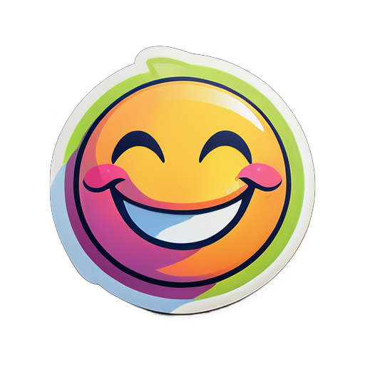 A happy smiling face logo sticker