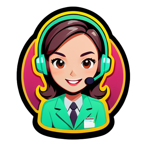 A female call center agent sticker