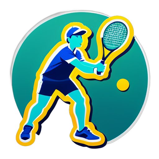 playing tennis sticker