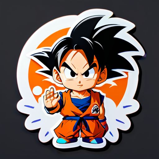 goku diciendo adiós sticker