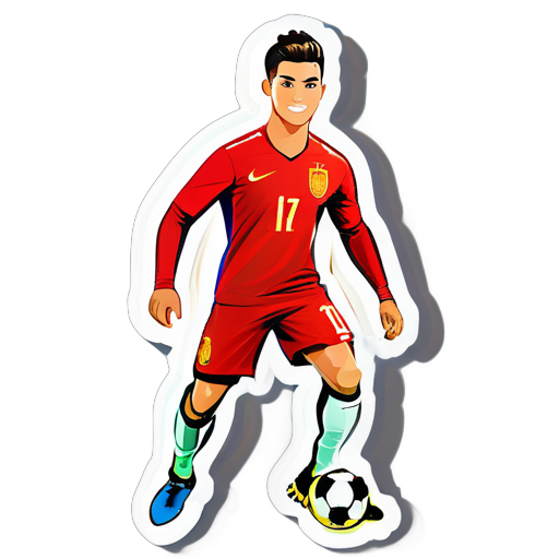 cristiano ronlado com uniforme da Seleção Nacional da China sticker