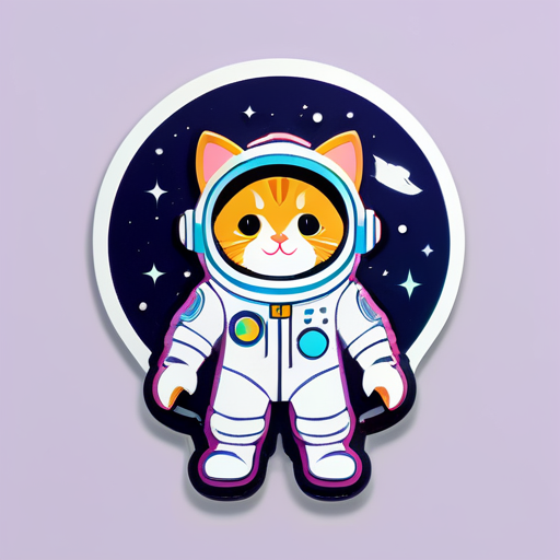 Mach eine Katze im Raumanzug sticker