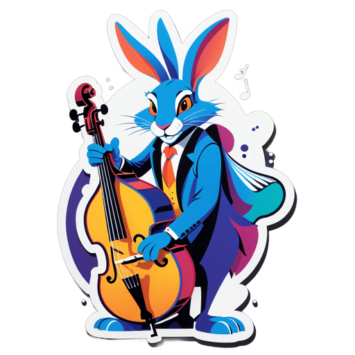 Jazz Jackrabbit with Double Bass sticker