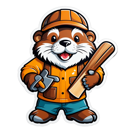 Crafty Beaver Carpenter sticker