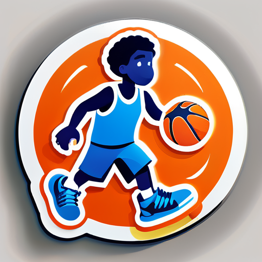 Jouer au basket sticker